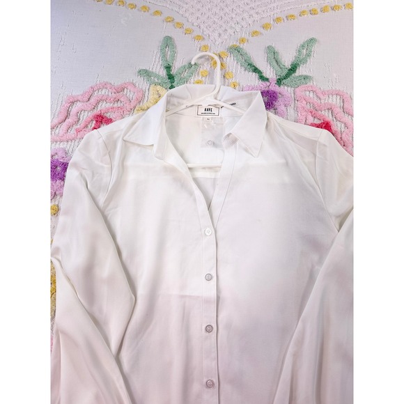 HAVE White Long Sleeve Collared Button Front Shirt Women's Size M - Picture 5 of 12